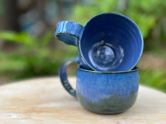 Blue Green Ceramic Cup Set